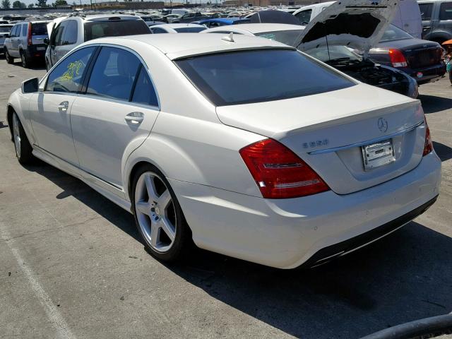 WDDNG7DB3DA509141 - 2013 MERCEDES-BENZ S 550 WHITE photo 3