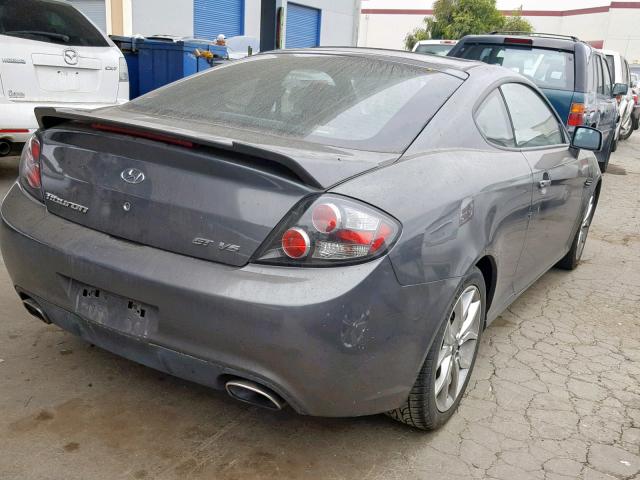 KMHHN66F17U241440 - 2007 HYUNDAI TIBURON GT CHARCOAL photo 4