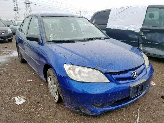 2HGES163X4H576222 - 2004 HONDA CIVIC DX V BLUE photo 1