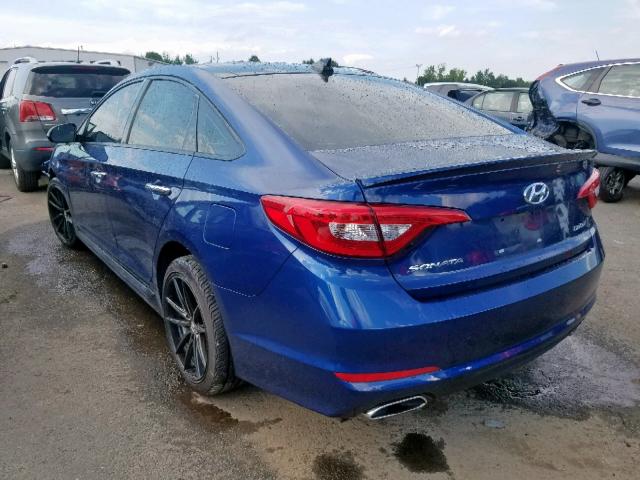 5NPE34AF2FH038297 - 2015 HYUNDAI SONATA SPO BLUE photo 3