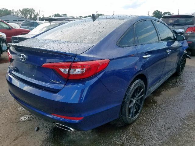 5NPE34AF2FH038297 - 2015 HYUNDAI SONATA SPO BLUE photo 4