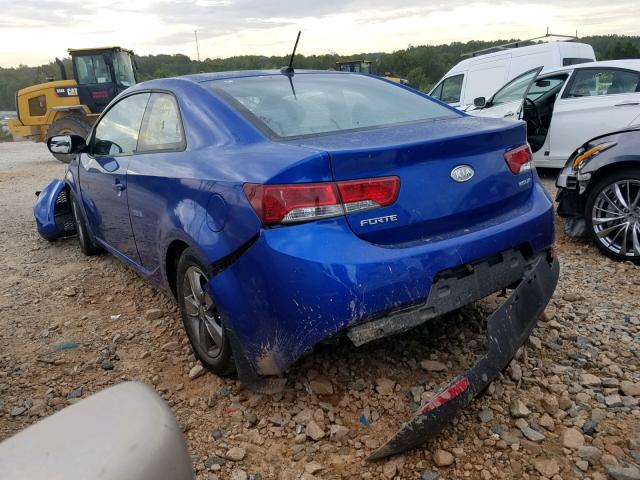 KNAFU6A21A5161945 - 2010 KIA FORTE EX BLUE photo 3