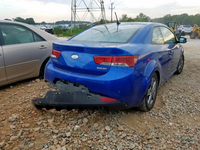 KNAFU6A21A5161945 - 2010 KIA FORTE EX BLUE photo 4