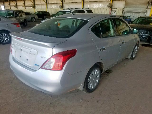 3N1CN7AP6EL825296 - 2014 NISSAN VERSA S SILVER photo 4