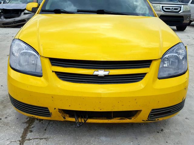 1G1AL15F277103106 - 2007 CHEVROLET COBALT LT YELLOW photo 9