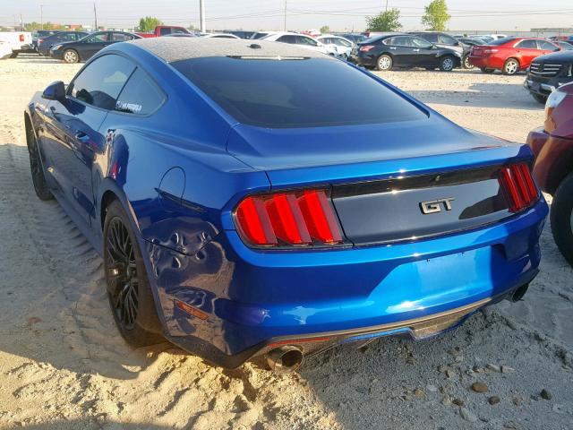 1FA6P8CF0H5290636 - 2017 FORD MUSTANG GT BLUE photo 3