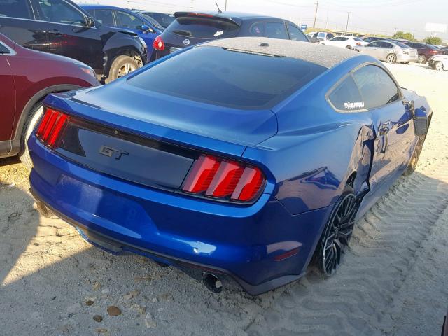 1FA6P8CF0H5290636 - 2017 FORD MUSTANG GT BLUE photo 4