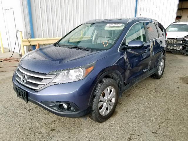 2HKRM3H77EH503985 - 2014 HONDA CR-V EXL BLUE photo 2