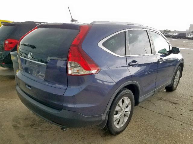 2HKRM3H77EH503985 - 2014 HONDA CR-V EXL BLUE photo 4