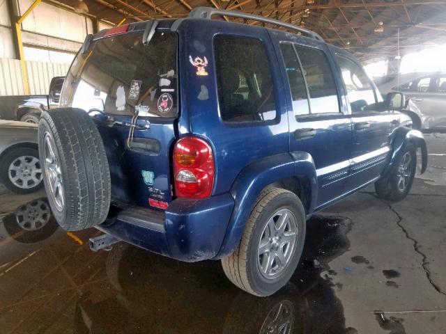 1J4GK58K94W218981 - 2004 JEEP LIBERTY LI BLUE photo 4