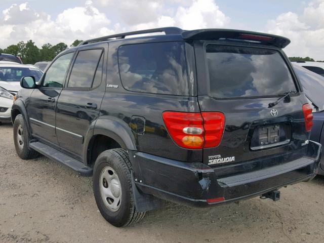 5TDZT38A52S057436 - 2002 TOYOTA SEQUOIA LI BLACK photo 3