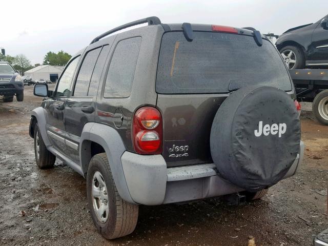 1J4GL48K35W640883 - 2005 JEEP LIBERTY SP GRAY photo 3