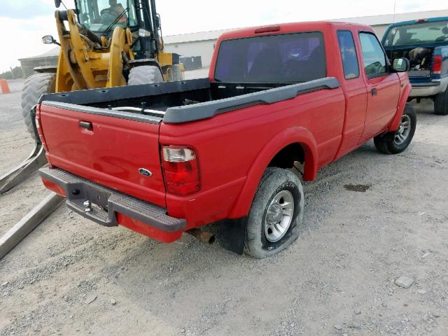 1FTYR14U91TA06620 - 2001 FORD RANGER SUP RED photo 4