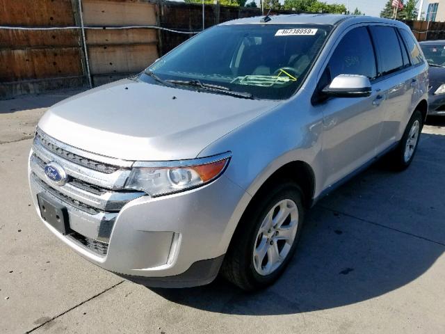 2FMDK4JC6EBB47615 - 2014 FORD EDGE SEL SILVER photo 2