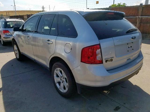 2FMDK4JC6EBB47615 - 2014 FORD EDGE SEL SILVER photo 3