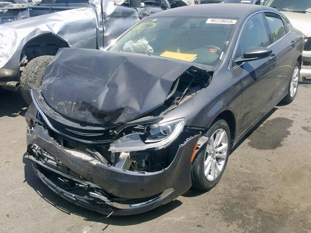 1C3CCCAB1FN576055 - 2015 CHRYSLER 200 LIMITE GRAY photo 2