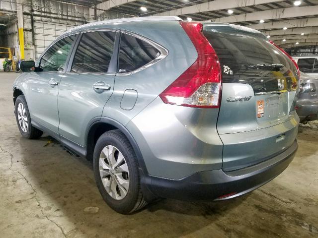 2HKRM4H73CH617212 - 2012 HONDA CR-V EXL GREEN photo 3