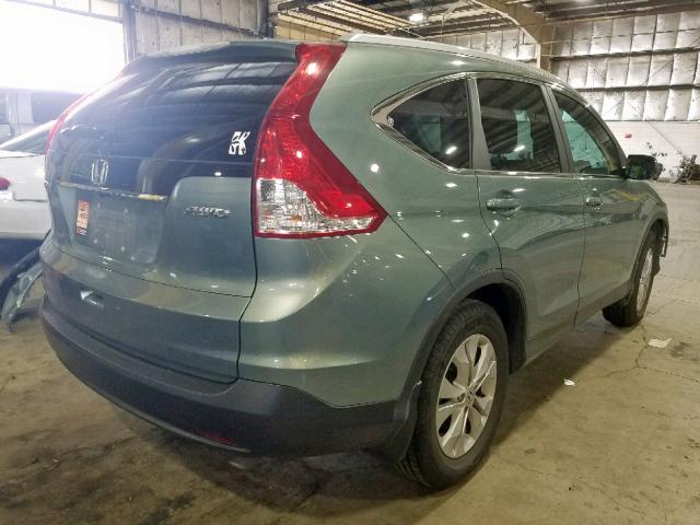 2HKRM4H73CH617212 - 2012 HONDA CR-V EXL GREEN photo 4