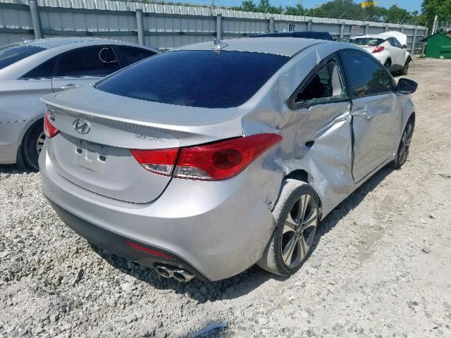 KMHDH6AE0DU002218 - 2013 HYUNDAI ELANTRA CO SILVER photo 4