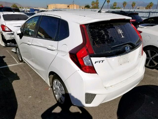 JHMGK5H56HS003795 - 2017 HONDA FIT LX WHITE photo 3