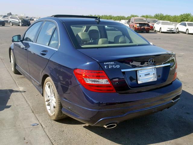 WDDGF4HB2DR299895 - 2013 MERCEDES-BENZ C 250 BLUE photo 3