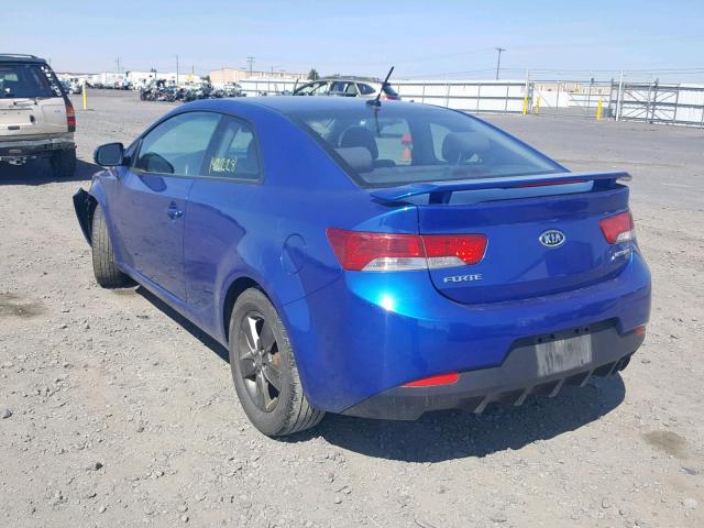 KNAFU6A22C5593656 - 2012 KIA FORTE EX BLUE photo 3