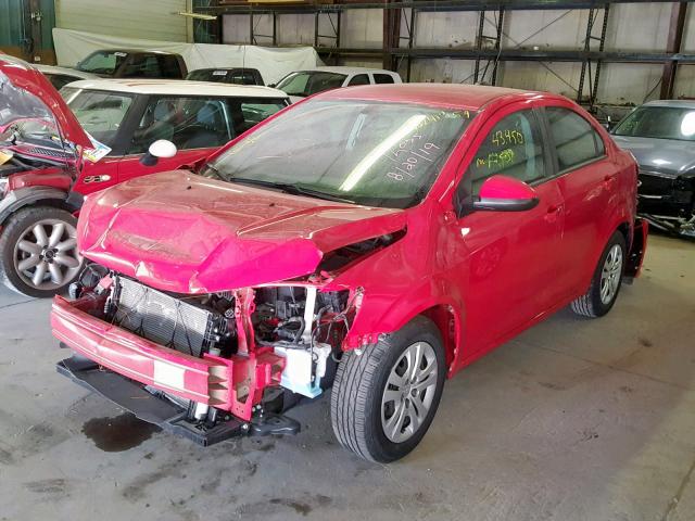 1G1JB5SH7H4100611 - 2017 CHEVROLET SONIC LS RED photo 2