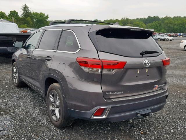 5TDDZRFH7HS360495 - 2017 TOYOTA HIGHLANDER GRAY photo 3