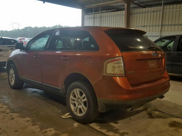 2FMDK38C17BA47568 - 2007 FORD EDGE SEL ORANGE photo 3