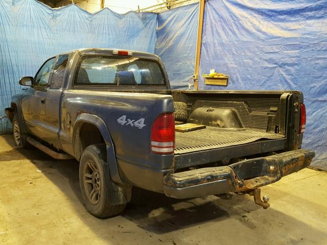 1D7HG32N14S542166 - 2004 DODGE DAKOTA SPO GRAY photo 3