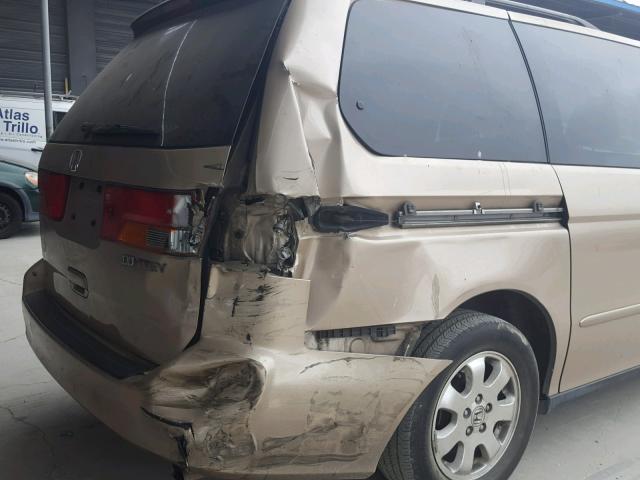 2HKRL18662H557725 - 2002 HONDA ODYSSEY EX GOLD photo 9