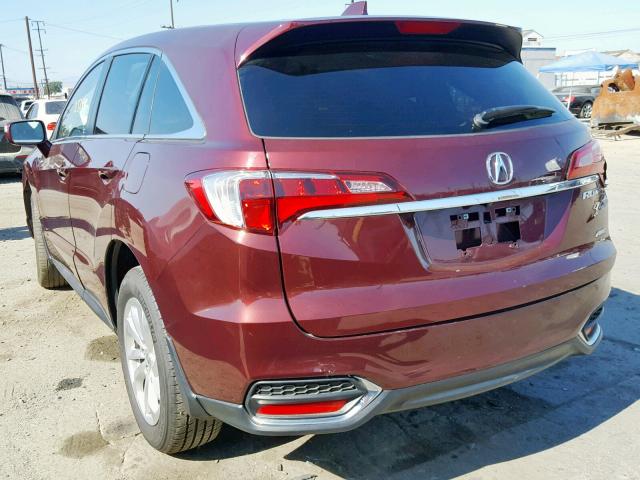 5J8TB4H34JL007211 - 2018 ACURA RDX BURGUNDY photo 3