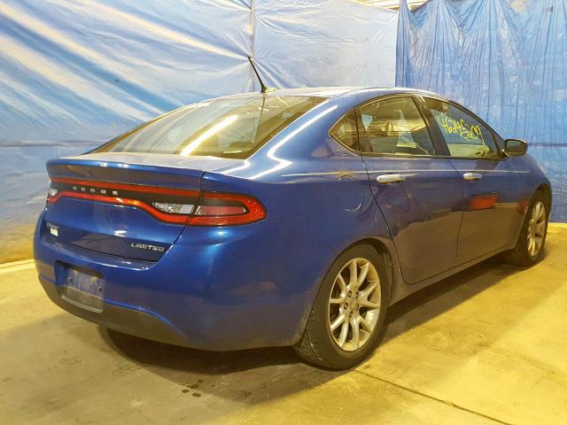 1C3CDFCA9DD106863 - 2013 DODGE DART LIMIT BLUE photo 4