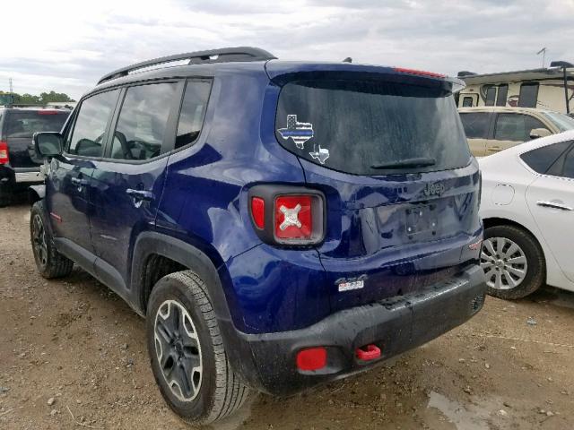 ZACCJBCT3GPD46110 - 2016 JEEP RENEGADE T BLUE photo 3