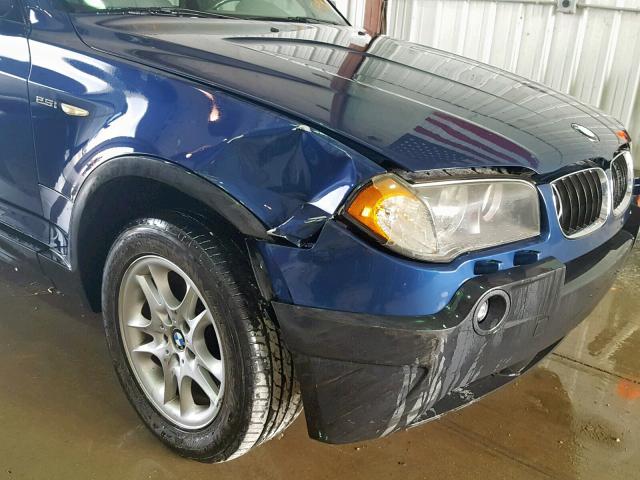 WBXPA73444WA77496 - 2004 BMW X3 2.5I BLUE photo 9