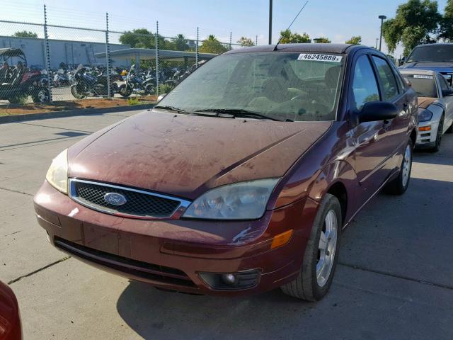 1FAHP34N97W205433 - 2007 FORD FOCUS ZX4 BURGUNDY photo 2