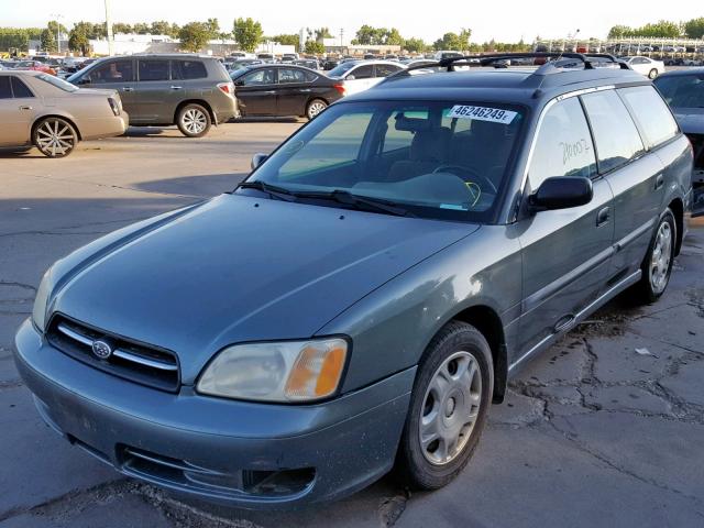 4S3BH635916303028 - 2001 SUBARU LEGACY L GREEN photo 2