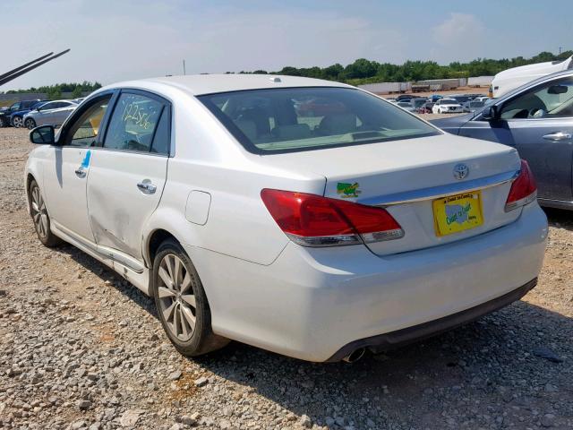 4T1BK3DB1BU386628 - 2011 TOYOTA AVALON BAS WHITE photo 3