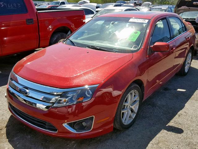 3FAHP0JA7AR140141 - 2010 FORD FUSION SEL RED photo 2