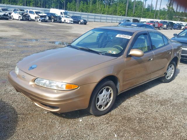 1G3NL52T8XC343276 - 1999 OLDSMOBILE ALERO GL TAN photo 2