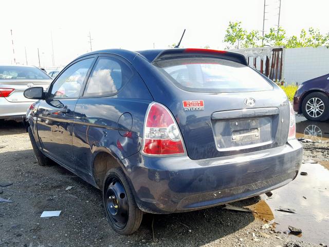 KMHCM36C68U072664 - 2008 HYUNDAI ACCENT GS BLACK photo 3