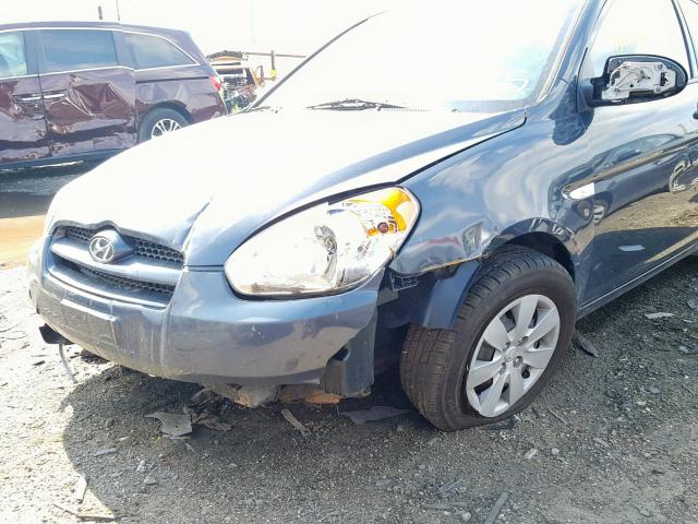 KMHCM36C68U072664 - 2008 HYUNDAI ACCENT GS BLACK photo 9