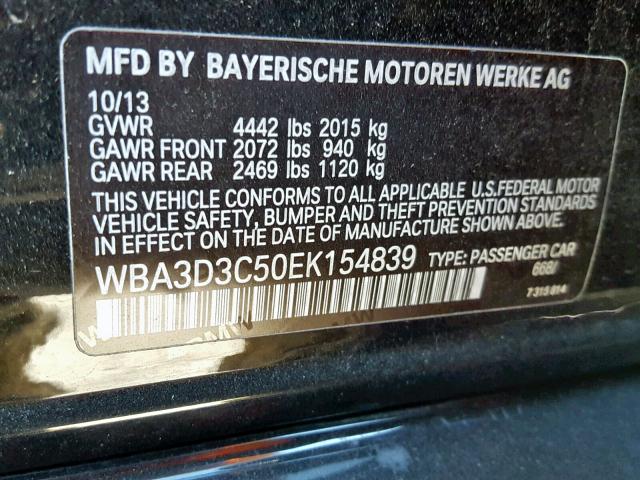 WBA3D3C50EK154839 - 2014 BMW 328 D BLACK photo 10
