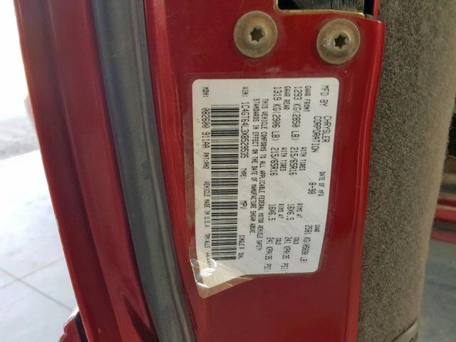 1C4GT64L3XB529535 - 1999 CHRYSLER TOWN & COU RED photo 10