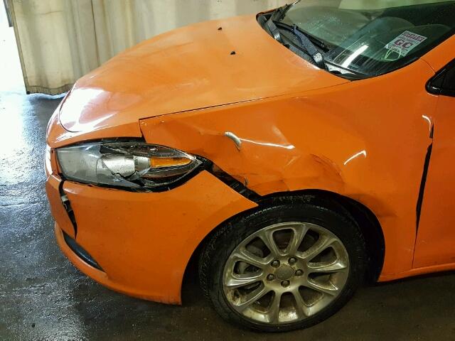 1C3CDFCA5DD314836 - 2013 DODGE DART LIMIT ORANGE photo 9