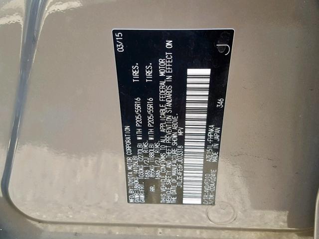 JTLZE4FE6FJ073318 - 2015 TOYOTA SCION XB 灰色 照片 10