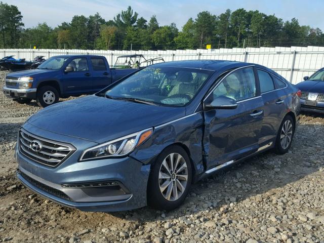 5NPE34AF2FH238497 - 2015 HYUNDAI SONATA SPO BLUE photo 2