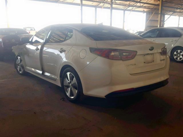 KNAGN4AD1G5099186 - 2016 KIA OPTIMA HYB WHITE photo 3