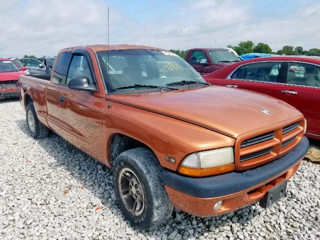 1B7GL22X0YS678338 - 2000 DODGE DAKOTA ORANGE photo 1