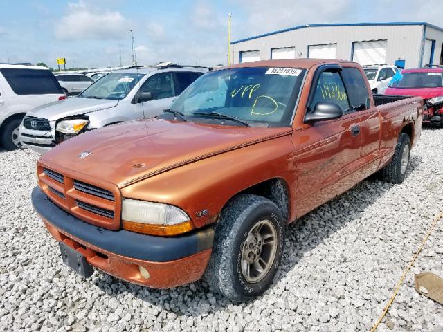 1B7GL22X0YS678338 - 2000 DODGE DAKOTA ORANGE photo 2